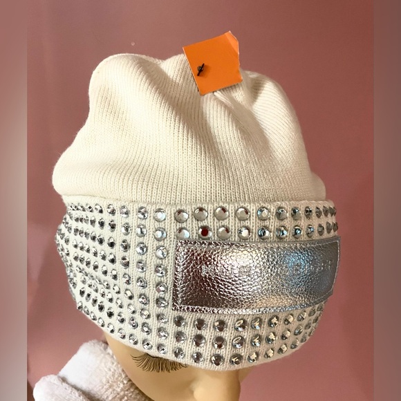 Kurt Geiger White (Bone)Beanie with Silver Embellishments.
NWOT main image 15